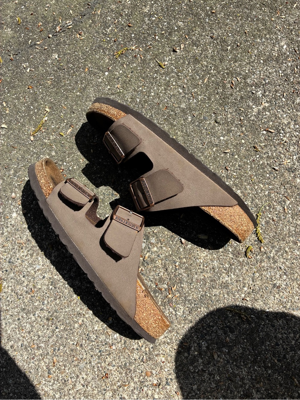 Birkenstock | Womens Brown Slide Sandals - Picture 8 of 14